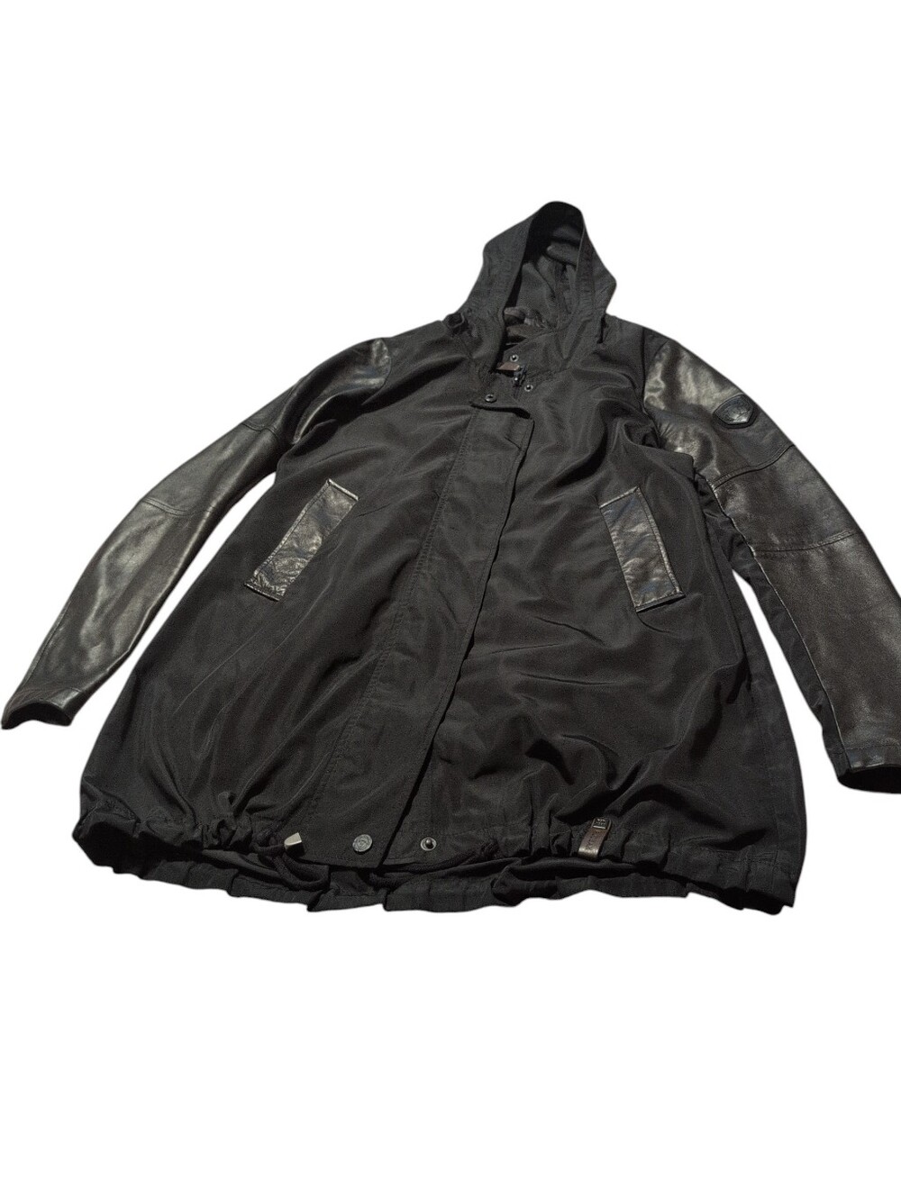 S rudsak Black trench coat black leather autumn winter jacket